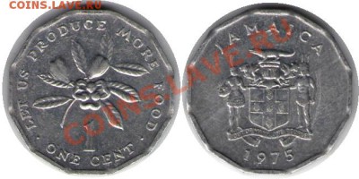 >ФАО< Ямайка 1 цент Алюминий 1975 до 19.01.13 21:30 - Ямайка 1 цент Алюминий 75