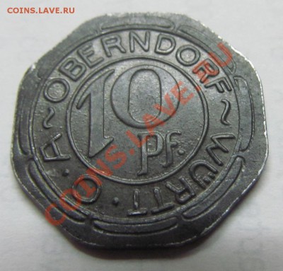 10 пфеннигов 1918 Германия Оберндорф - 01