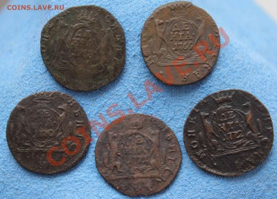 Денги сибирские 1768-72, 78 (6 штук) - денги сибирь - 1