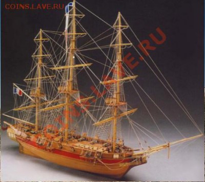 Астроляб (Astrolabe ) французский шлюп 1812 г. Прекрасная модель типичного французского шлюпа (корвета) начала 1800-х г.г. Эта модель была построена по чертежам, полученным из Французского Военно-морского музея в Париже. - копия