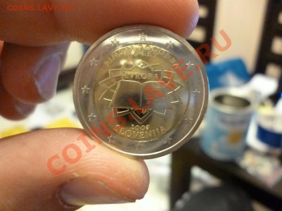 Словения 2 евро 2007 года Римский договор R до 18.01 - P1000311.JPG