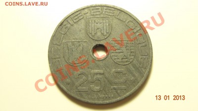 Бельгия 25 центов 1945 цинк до 17.01 в 22:00 - DSC01483.JPG