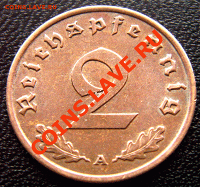Германия (3 Рейх)_2 рейхспфеннига 1939(А); до 16.01_22.05мск - 4063