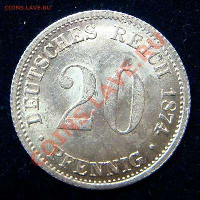 UNC 20 пфеннигов 1874В Германия с рубля! - 1
