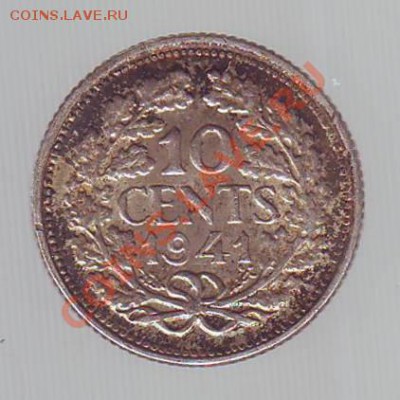 НИДЕРЛАНДЫ.10 ЦЕНТОВ.1941. Ag(0.640)до 23.01.13 в 22.00мск - нидерланды. 10 центов 1941.JPG