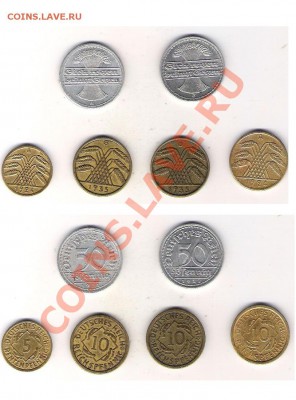 Германия 6 монет 3-го рейха. до 28.01.2013 до 22.00 по МСК - Германия 6 монет 3 рейха2