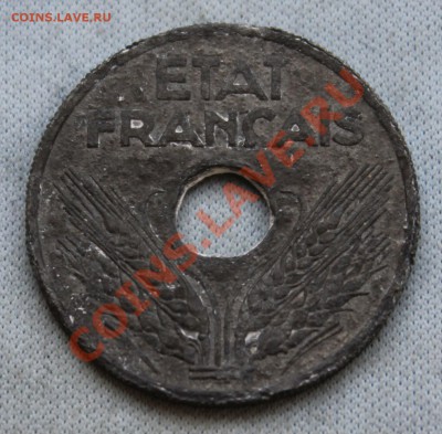 ФРАНЦИЯ 20с 1942г.ЦИНК с дырочкой до 24.01.13г. в 22-00 - IMG_4536.JPG