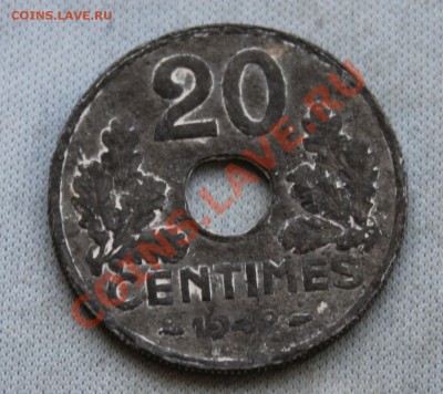 ФРАНЦИЯ 20с 1942г.ЦИНК с дырочкой до 24.01.13г. в 22-00 - IMG_4535.JPG