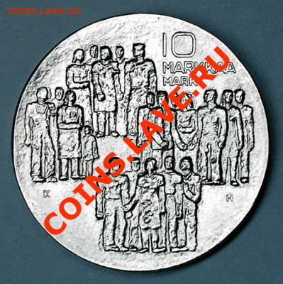Финляндия_10 марок 1977. Серебро. UNC; до 19.01_22.05мск - 4098