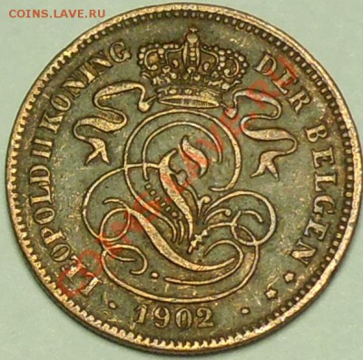 БЕЛЬГИЯ - 2 сентима 1902 - до 25 января - 344