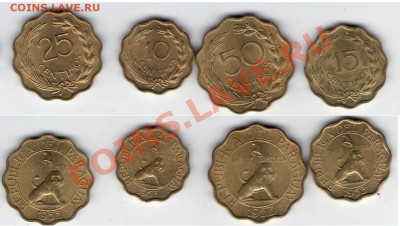 >L< Парагвай set 4 монеты 1953 до 26.01.13 21:45 - Парагвай set 4 монеты 53