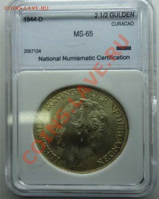2 GULDEN MS-65 в слабе 1944-D - гулдэн-1