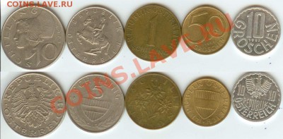 Австрия -5 монет до 15.00 мск 27.01.2013г - Австрия