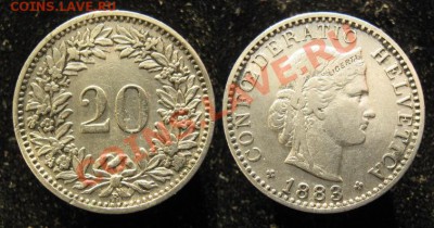 Разная инострань - 351 1 Швейцария 20 р 1883