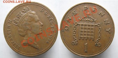 Разная инострань - 355 4 Великобритания 1 пенни 1986