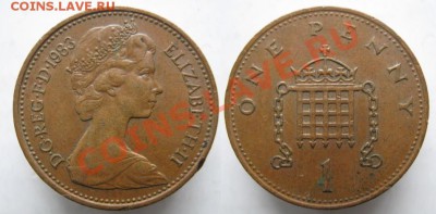 Разная инострань - 355 1 Великобритания 1 пенни 1983