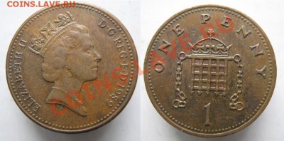 Разная инострань - 356 2 Великобритания 1 пенни 1989