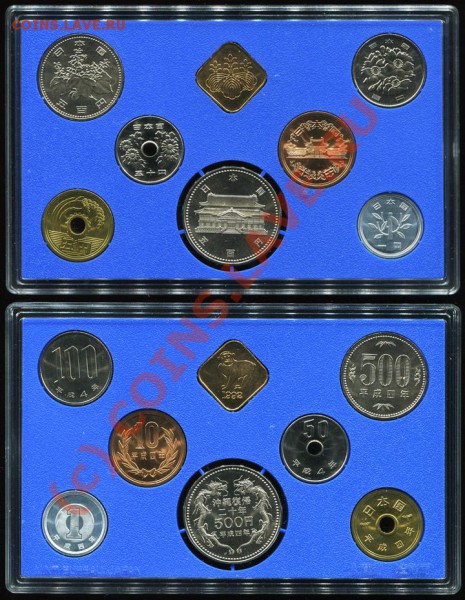 Набор Япония 1992г. Анц. С юбилейной 500 йен - 1992_sale_coins