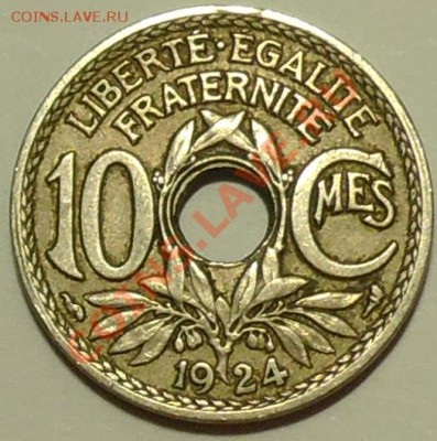 ФРАНЦИЯ - 10 сантимов 1924 - до 28 января - 335