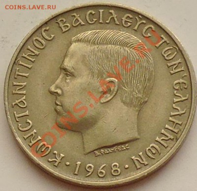 ГРЕЦИЯ - 10 драхм 1968 - до 29 января - 156
