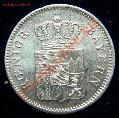 UNC 1 крейцер 1856 Бавария с рубля! - 1