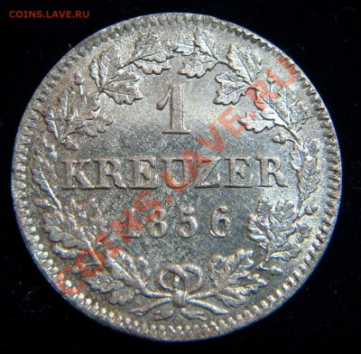UNC 1 крейцер 1856 Бавария с рубля! - 3