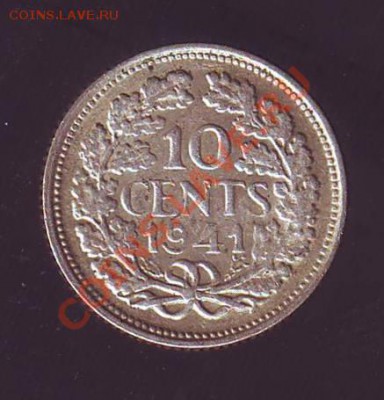 НИДЕРЛАНДЫ.10 ЦЕНТОВ.1941.Ag(0.640). до 30.01.13 в 22.00мск - нидерланды 10 центов 1941.JPG