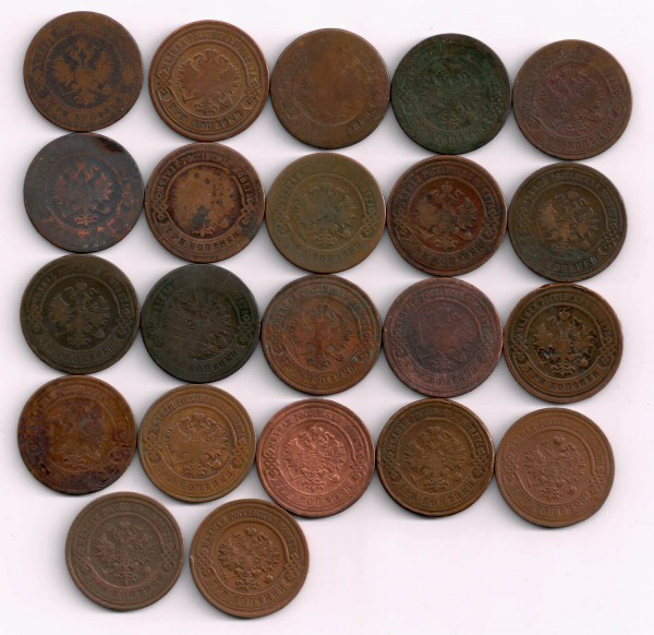 Подборка медных трояков 1869-1916 - 3kop-2