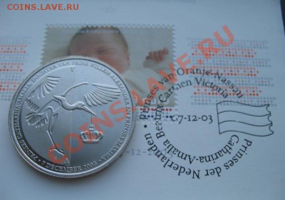 Нидерланды, жетон на рождение принцессы, до 29.01 в 21-00 мс - конверт + жет а