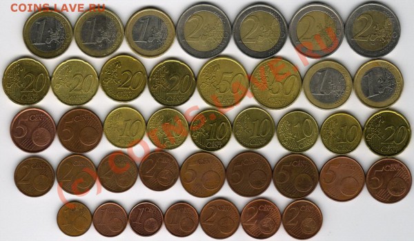 ЕВРО и евроценты. Разные. 39 монет - Euro_rev