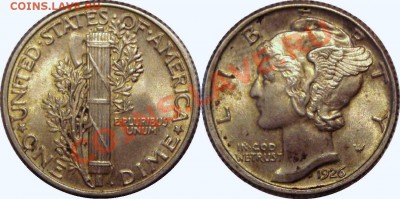 монеты США (вроде как небольшой каталог всех монет США) - dime 1926.JPG