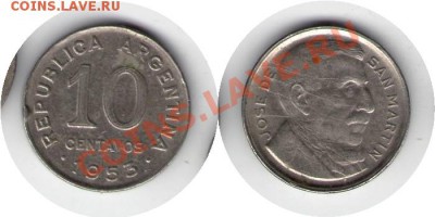 >L< Аргентина 10 сентав 1953 до 02.02.13 21:45 - Аргентина 10 сентав 53