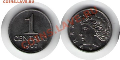>L< Бразилия 1 сентаво 1967 до 02.02.13 21:45 - Бразилия 1 сентаво 67