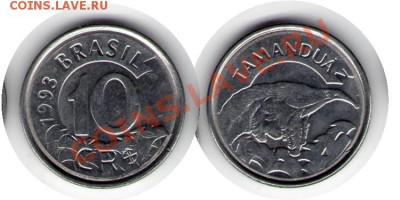 >L< Бразилия 10 крузейро 1993 до 02.02.13 21:45 - Бразилия 10 крузейро 93