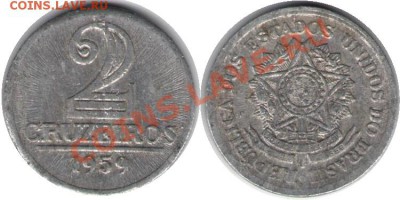 >L< Бразилия 2 крузейро 1959 до 02.02.13 21:45 - Бразилия 2 крузейро 59