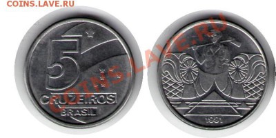 >L< Бразилия 5 крузейро 1991 до 02.02.13 21:45 - Бразилия 5 крузейро 91