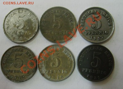 Германия:6 монет по* 5 пфеннигов 1915-1919,1921гг ( A,F,J ) - S6000200.JPG