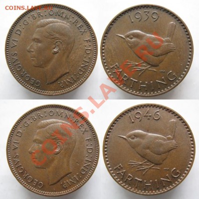 Разная инострань - 368 1 2 Великобритания фартинг 1939 и 1946