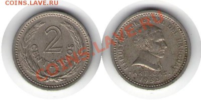 >L< Уругвай 2 сентесим 1953 до 02.02.13 21:45 - Уругвай 2 сентесим 53