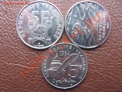 Франция. Подборка из 3мон. 5 фр. 1989,1992,1994гг. до 6.02. - 5фр франция (2).JPG