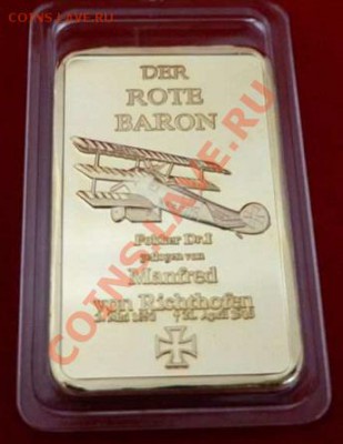 Весы, копии монет и др. товары из Китая - German-bullion-Gold-Plated-Red-Baron-Bullion-Bar-30Pcs-Lot