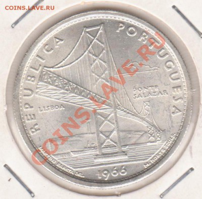 Португалия 20 эскудо 1966 UNC Мост Салазара (6.02-21.30 МСК) - 3.02 001