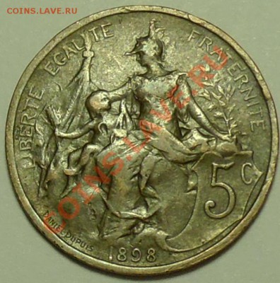 ФРАНЦИЯ - 5 сантимов 1898 - до 9 февраля - 077