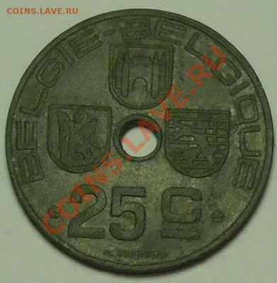 БЕЛЬГИЯ - 25 сентимов 1946 - до 9 февраля - 163