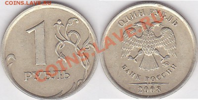 Бракованные монеты - 1 р. 2008 г. (ММД)