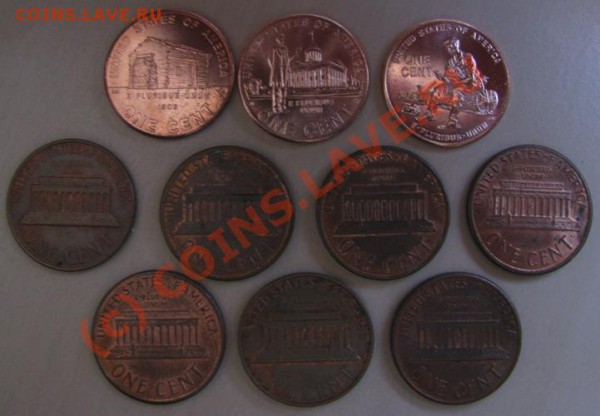 США погодовка 1 cent (10 монет) - IMG_3411.JPG