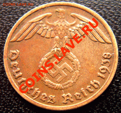 Германия (3 Рейх)_1 рейхспфенниг 1938(А); до 4.02_22.06мск - 4390