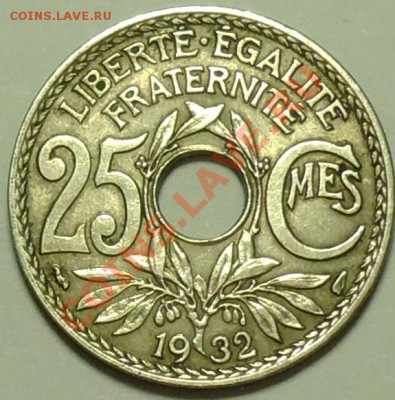 ФРАНЦИЯ - 25 сантимов 1932 - до 10 февраля - 083
