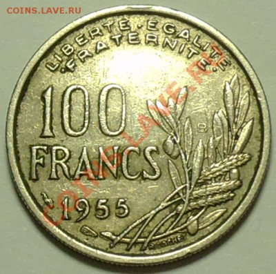 ФРАНЦИЯ - 100 франков 1955 В - до 10 февраля - 057