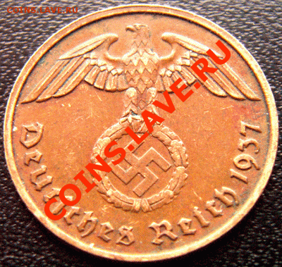 Германия (3 Рейх)_2 рейхспфеннига 1937(D); до 5.02_22.09мск - 4404